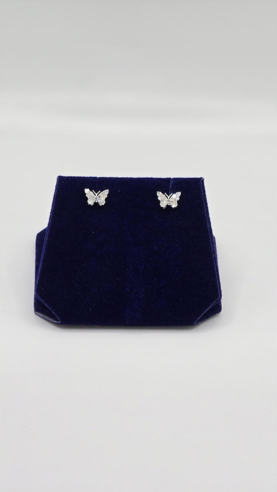 0.25 CTW Lab-Grown Diamond Butterfly Studs (10K White Gold)