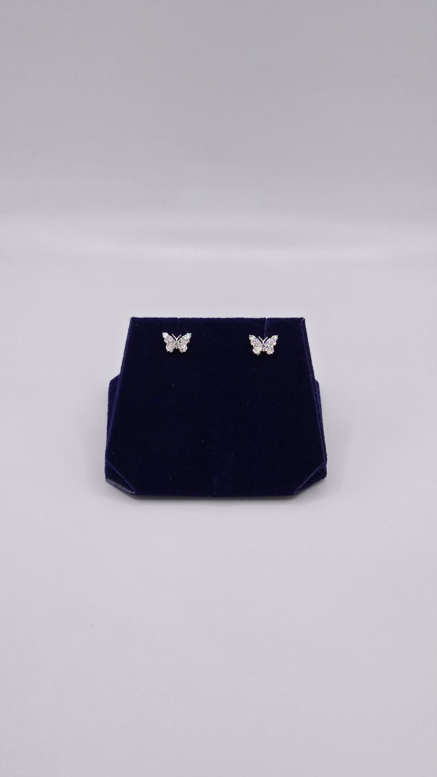 0.25 CTW Lab-Grown Diamond Butterfly Studs (10K White Gold) - Image 4