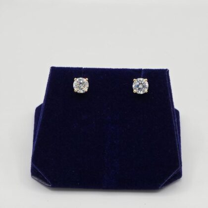 2.2 CTW Lab-Grown Diamond Round Solitaire Studs (10K Yellow Gold)