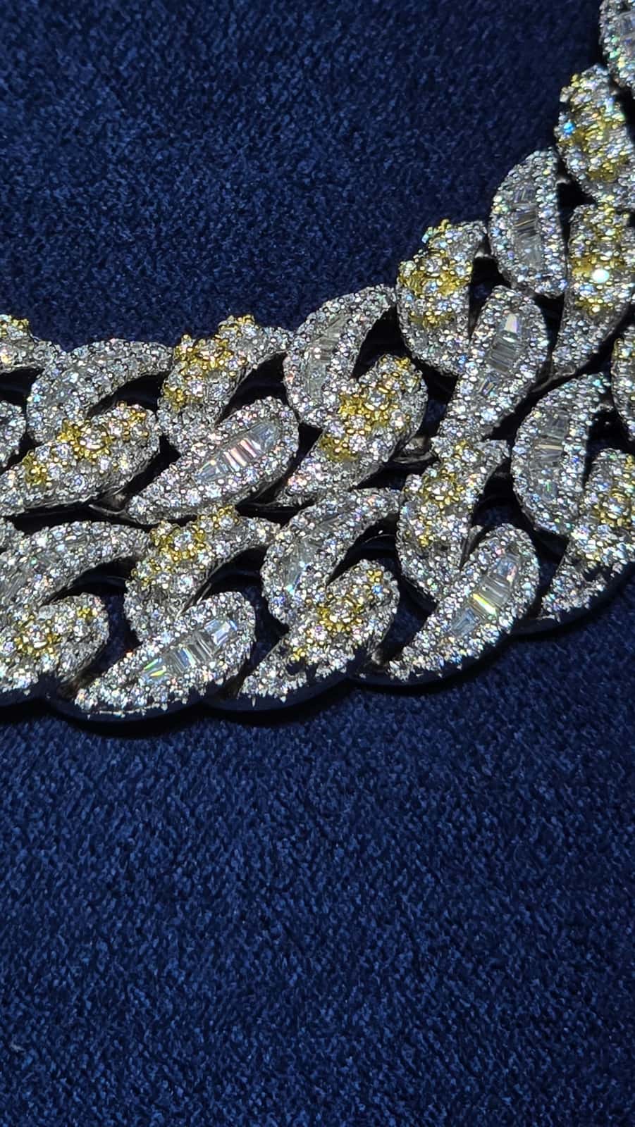 20-Inch Two-Tone Iced Cuban Chain (12mm) - Image 3