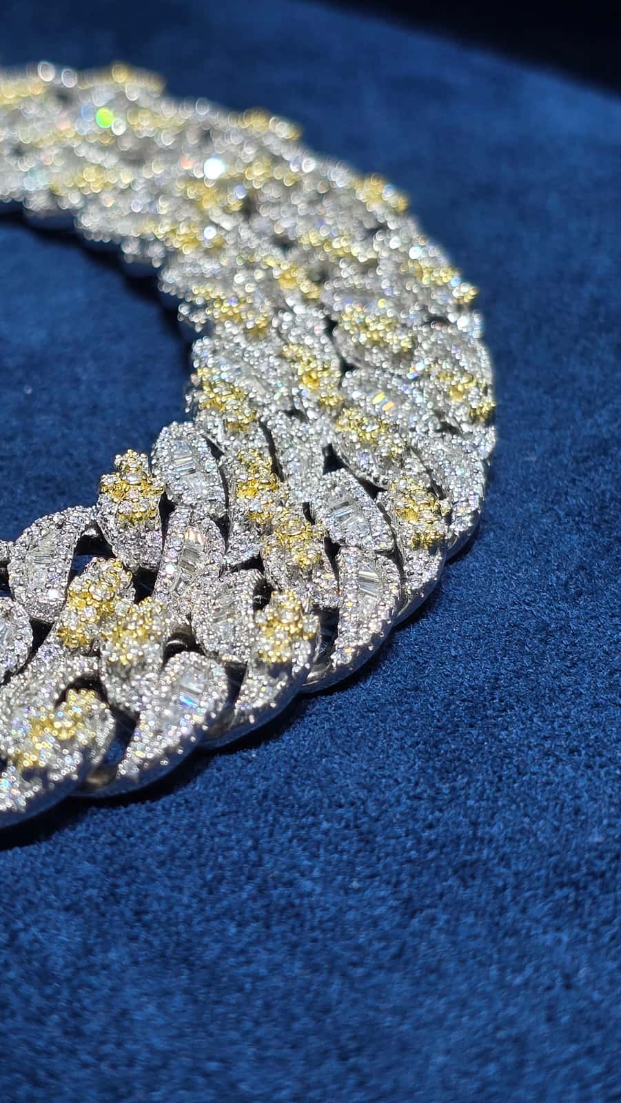 20-Inch Two-Tone Iced Cuban Chain (12mm) - Image 4