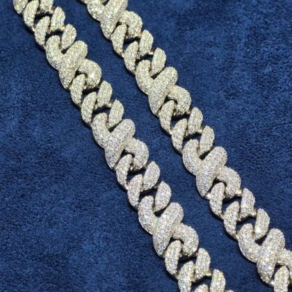 20-Inch Two-Tone Iced Infinity-Link Chain (10mm)