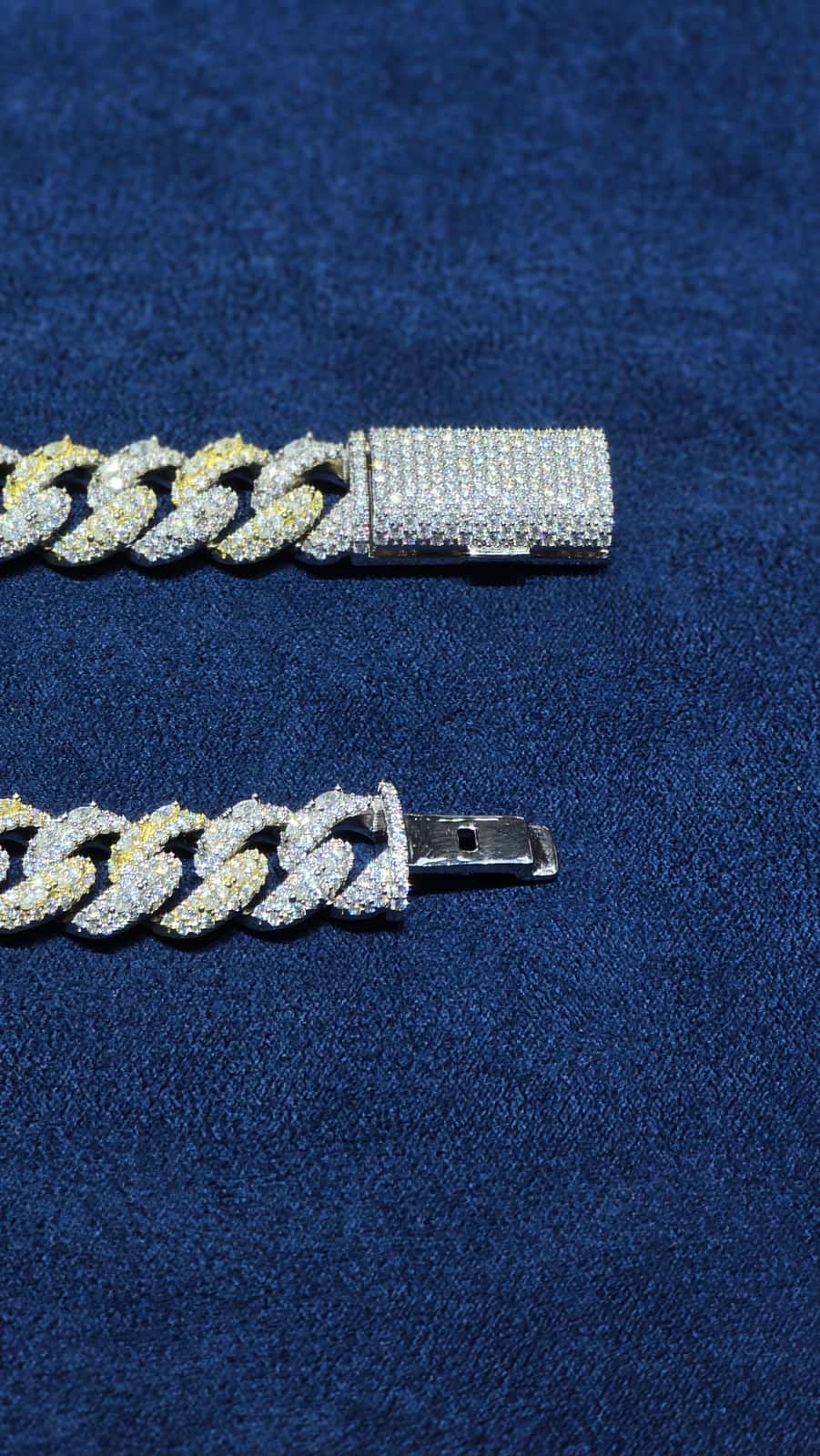 22-Inch Two-Tone Iced Cuban Chain (12mm) - Image 2
