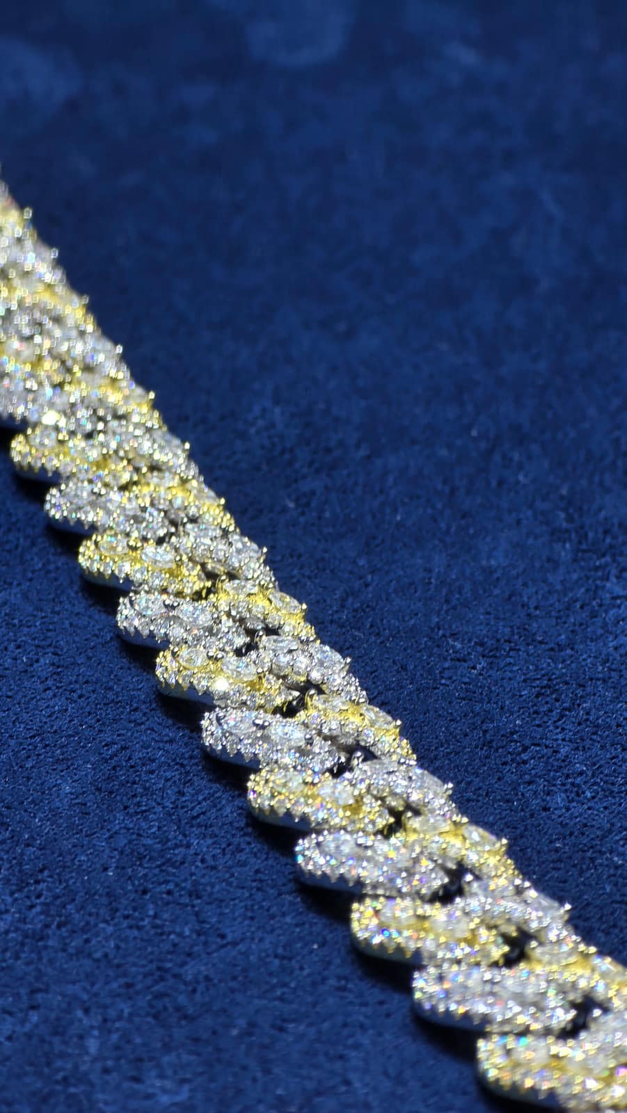 22-Inch Two-Tone Iced Cuban Chain (12mm) - Image 3