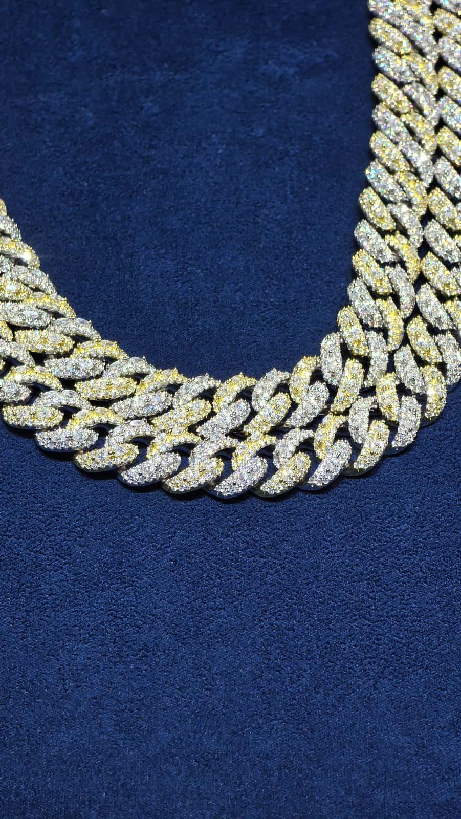 22-Inch Two-Tone Iced Cuban Chain (12mm) - Image 4